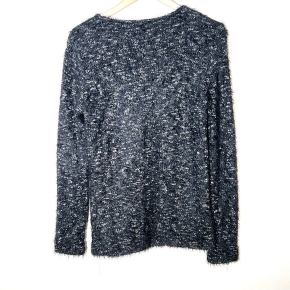 Zara black with lace trim crewneck casual sweater size large L B151 - Picture 4 of 4